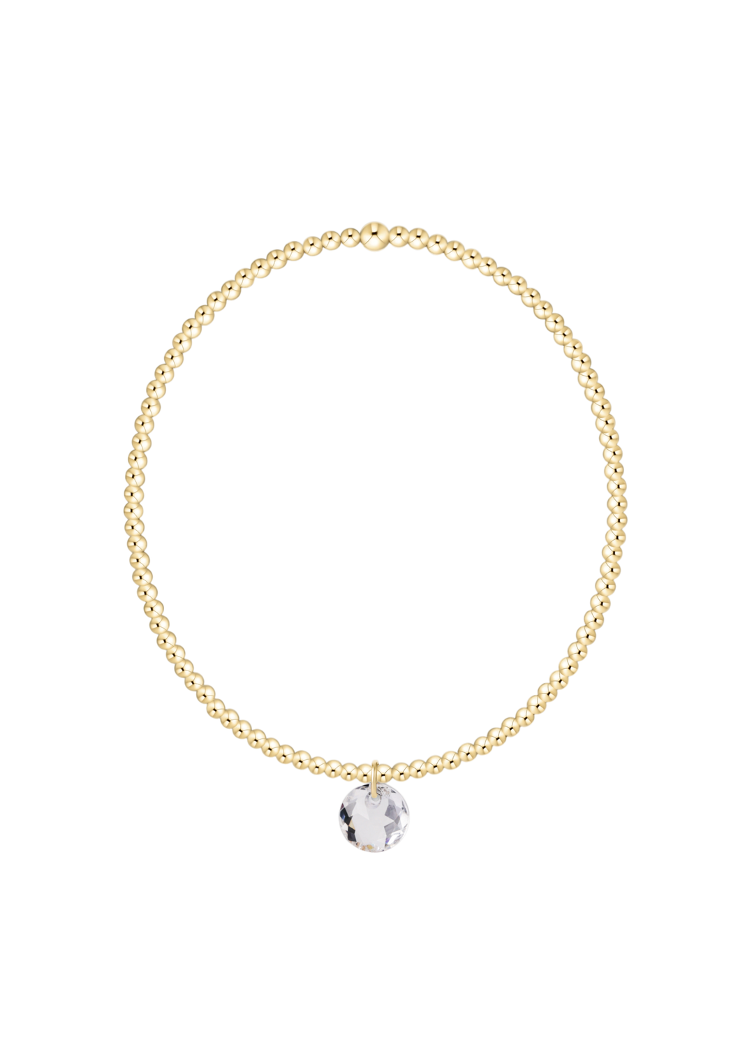 Classic Gold 2mm Bracelet - Reflection Small Charm - 04