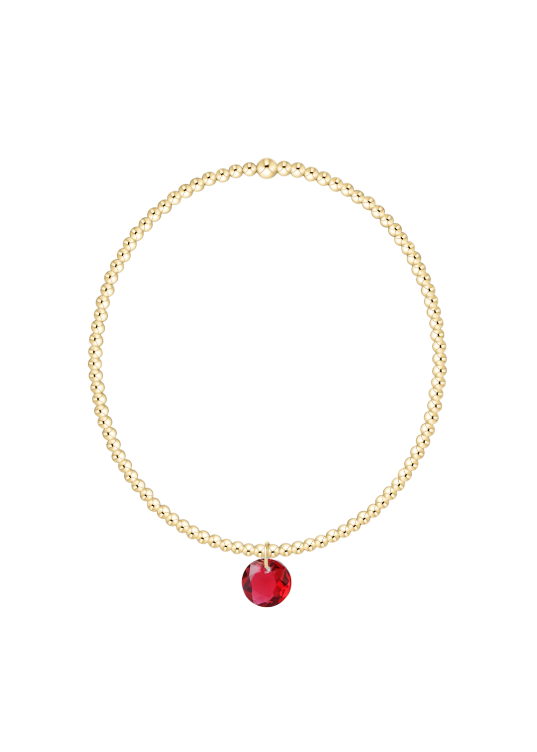 Classic Gold 2mm Bracelet - Reflection Small Charm - 07