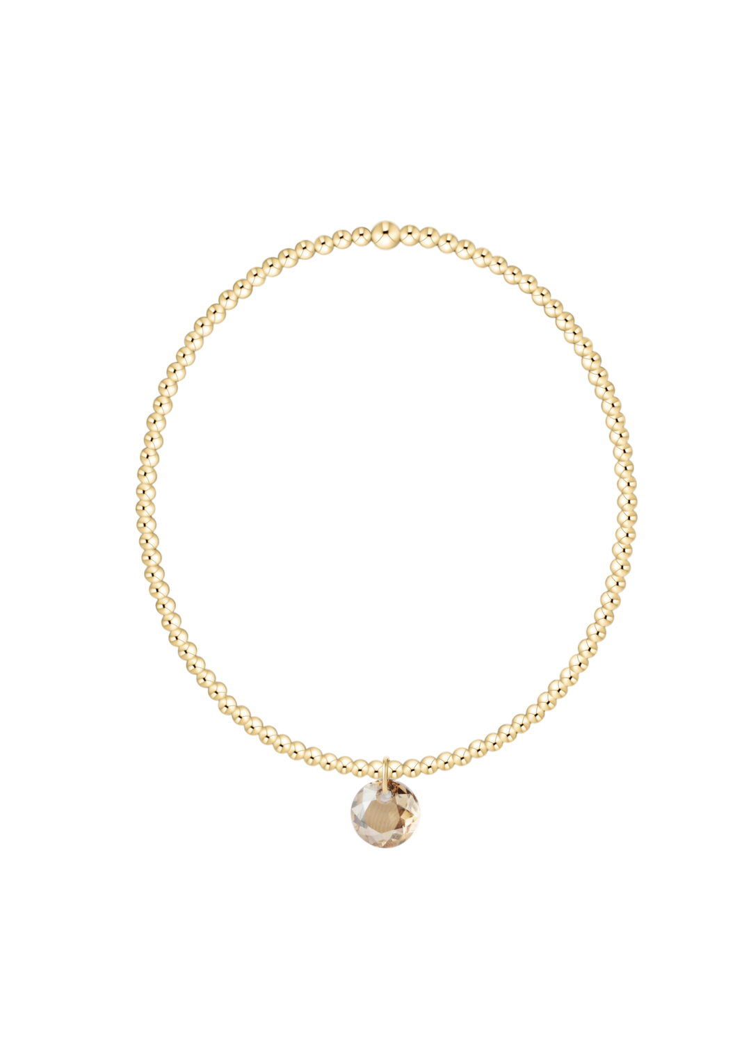 Classic Gold 2mm Bracelet - Reflection Small Charm - 11
