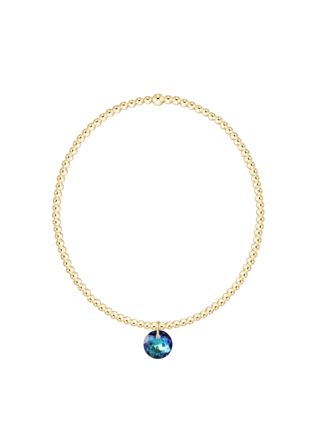 Classic Gold 2mm Bracelet - Reflection Small Charm - 12