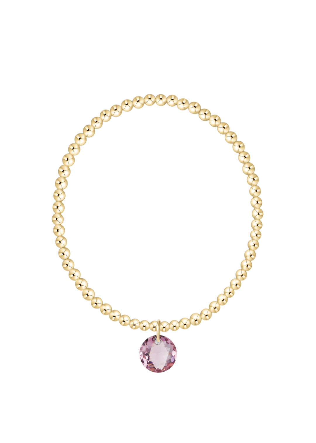 Classic Gold 3mm Bracelet - Reflection Charm - 02