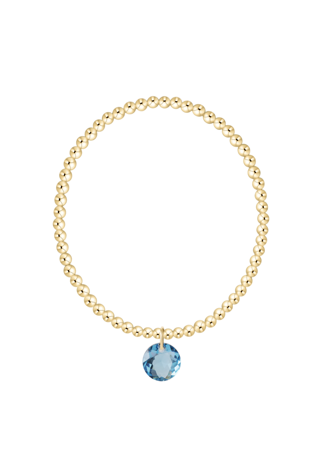 Classic Gold 3mm Bracelet - Reflection Charm - 03