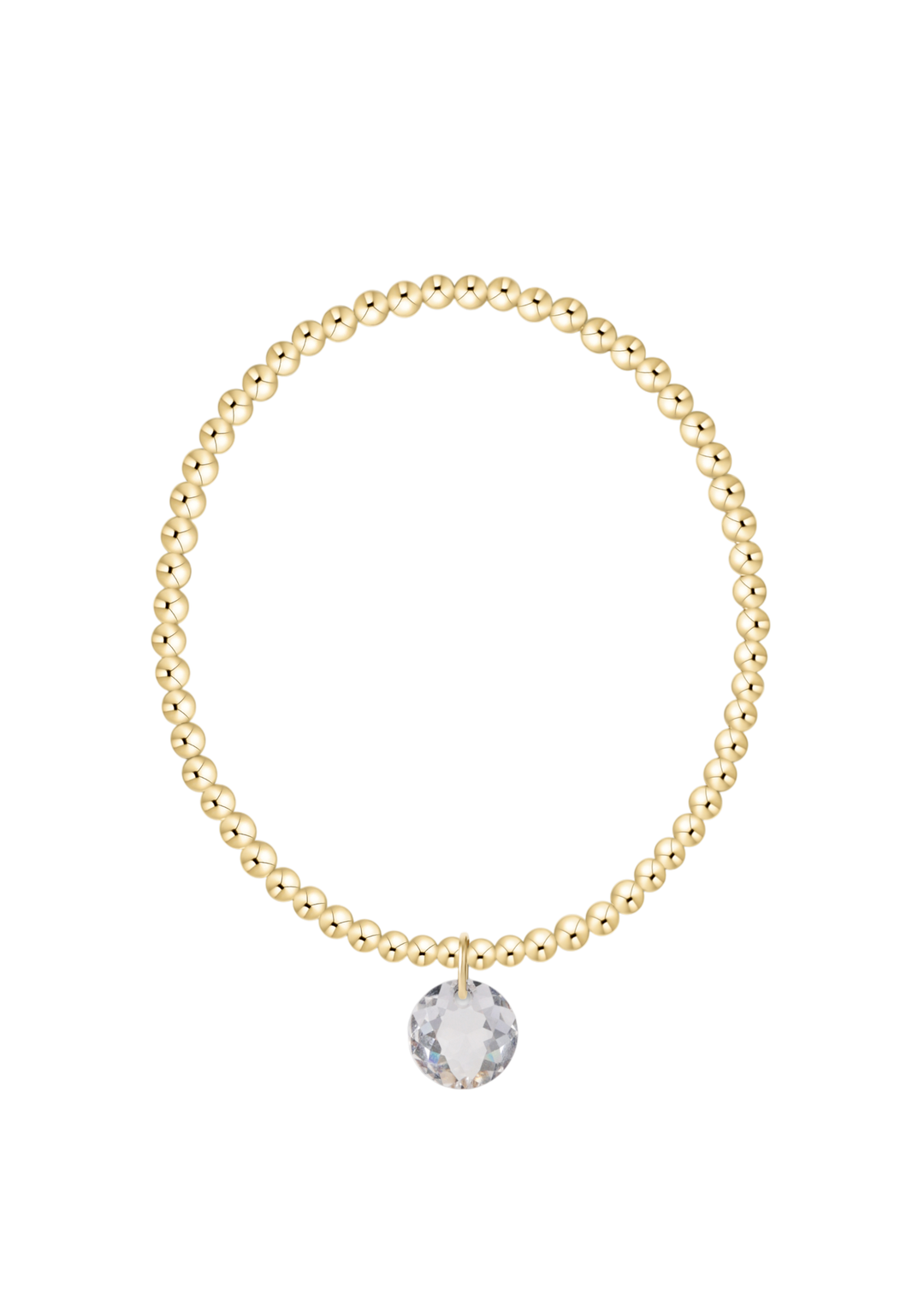 Classic Gold 3mm Bracelet - Reflection Charm - 04
