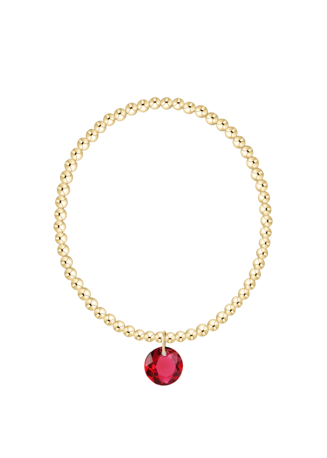 Classic Gold 3mm Bracelet - Reflection Charm - 07