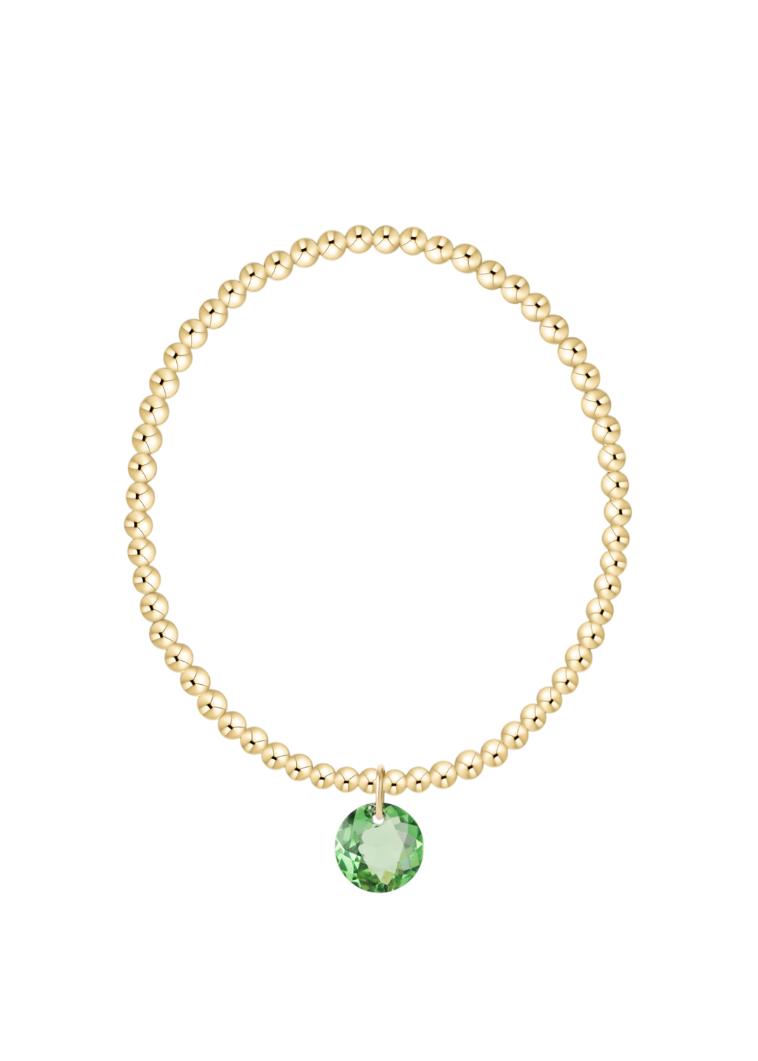 Classic Gold 3mm Bracelet - Reflection Charm - 08