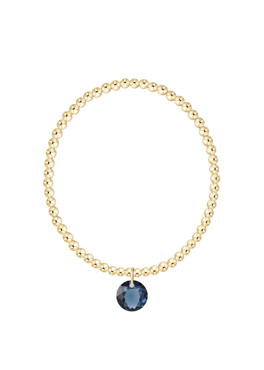Classic Gold 3mm Bracelet - Reflection Charm - 09