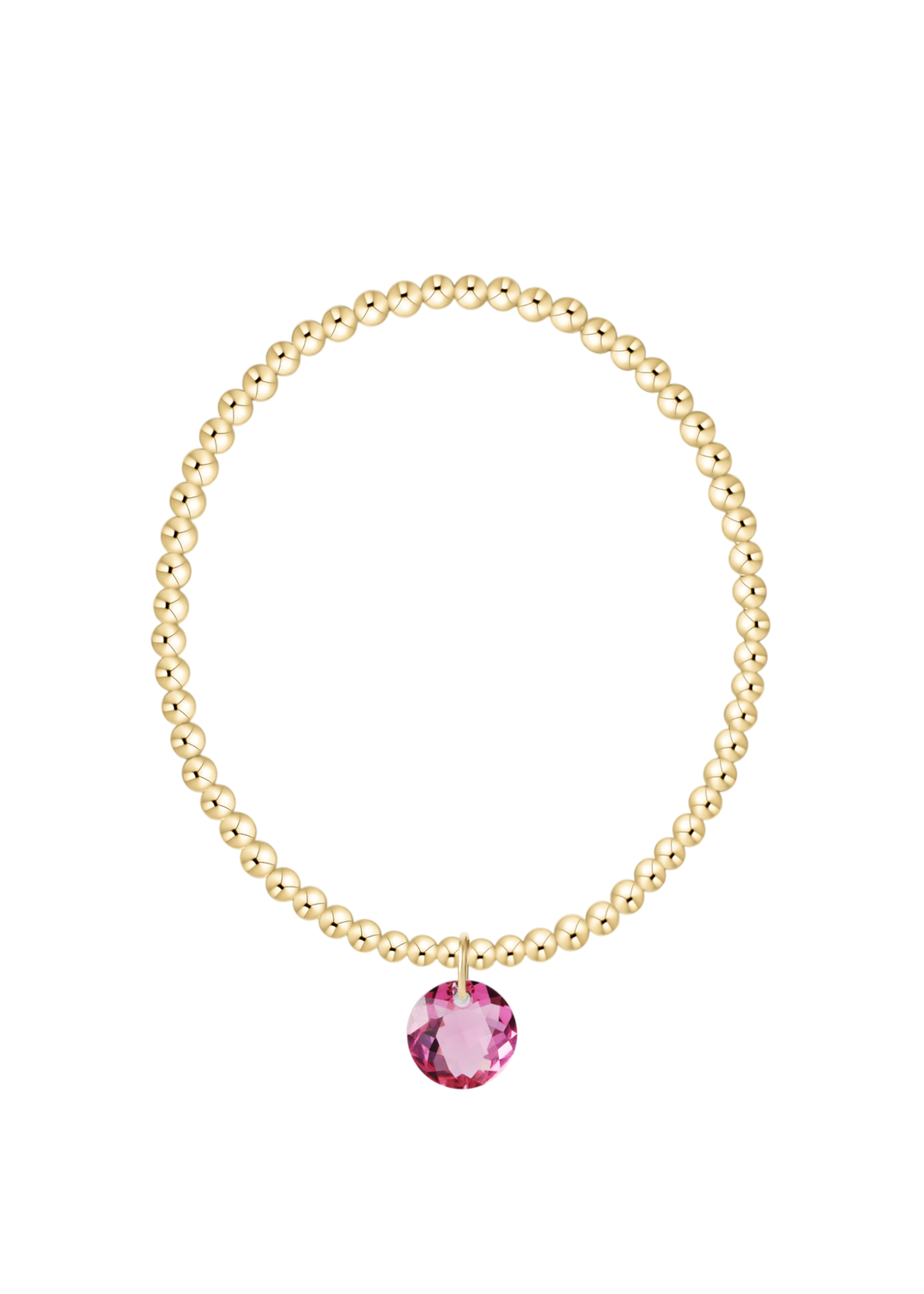 Classic Gold 3mm Bracelet - Reflection Charm - 10