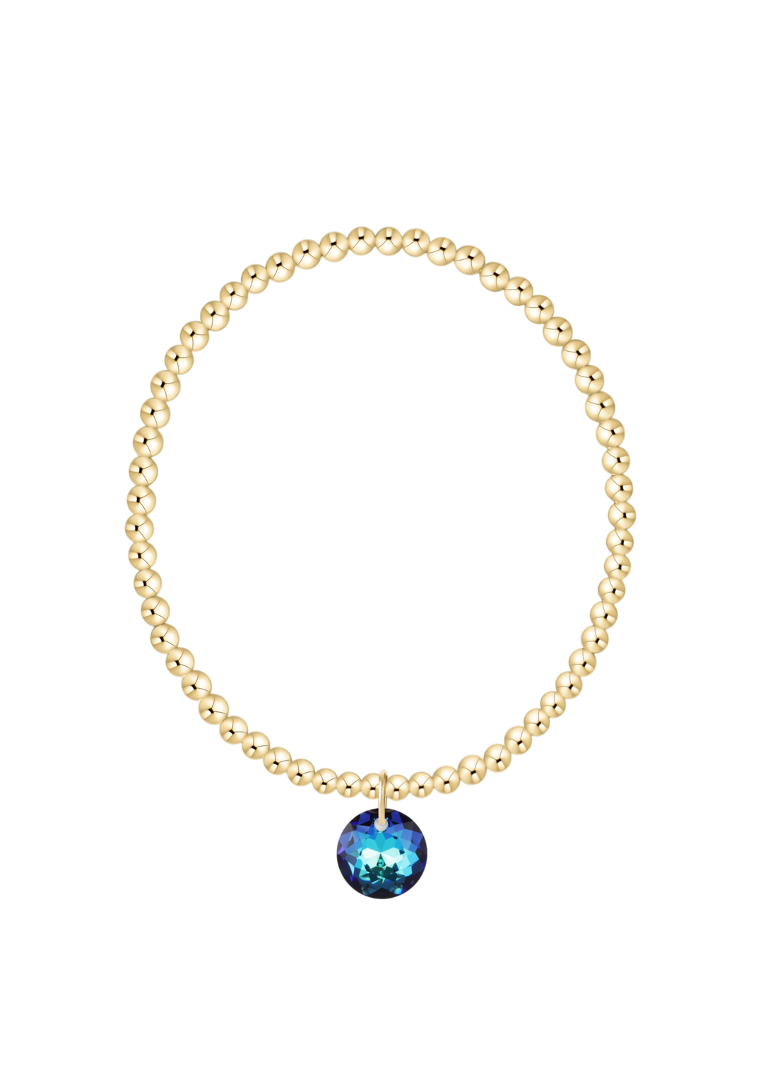 Classic Gold 3mm Bracelet - Reflection Charm - 12