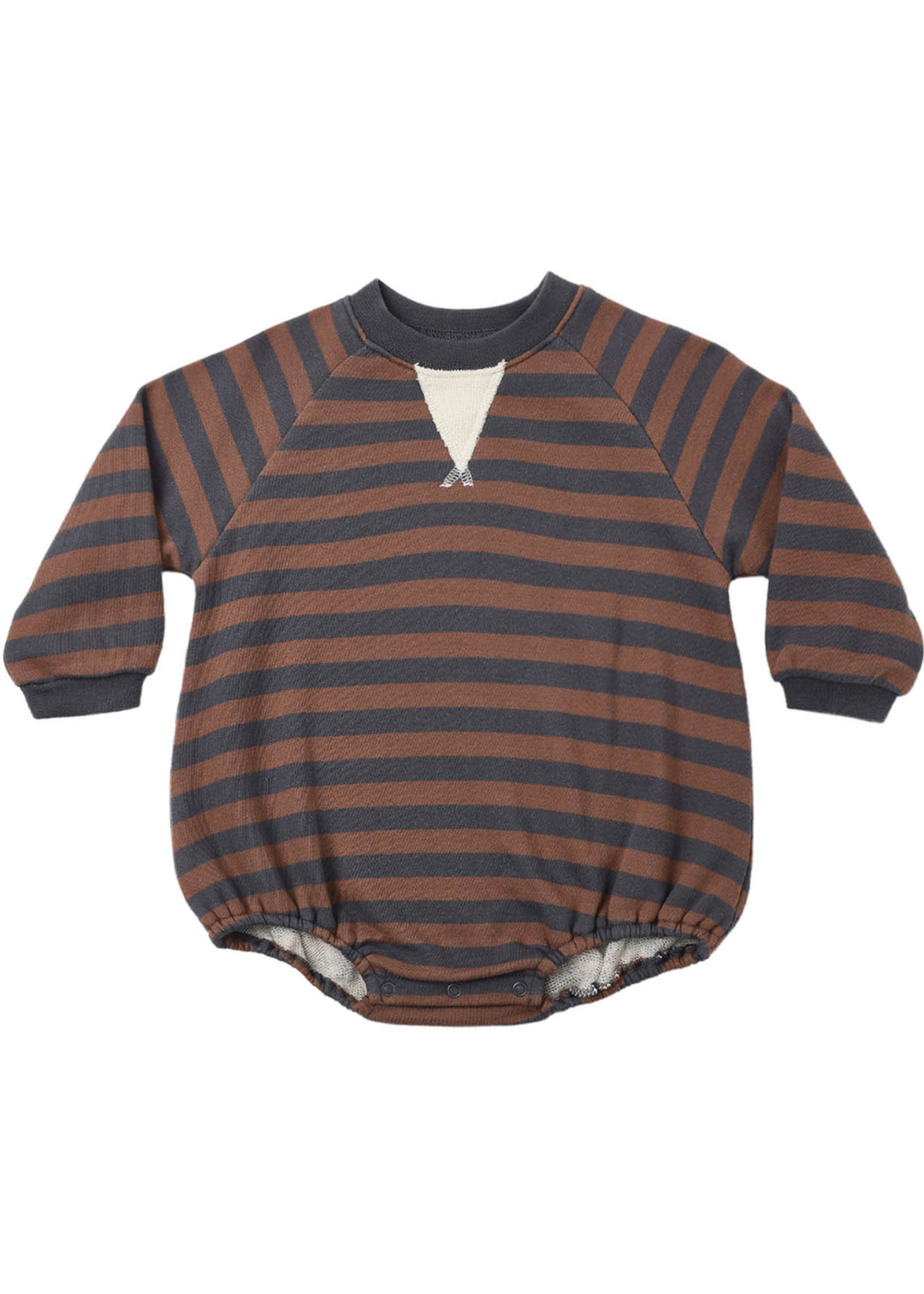 Crew Neck Romper || Mulberry Stripe