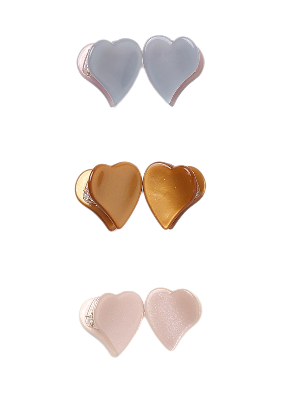 Heart Mini Clips || Dusty Blue, Clay, Blush