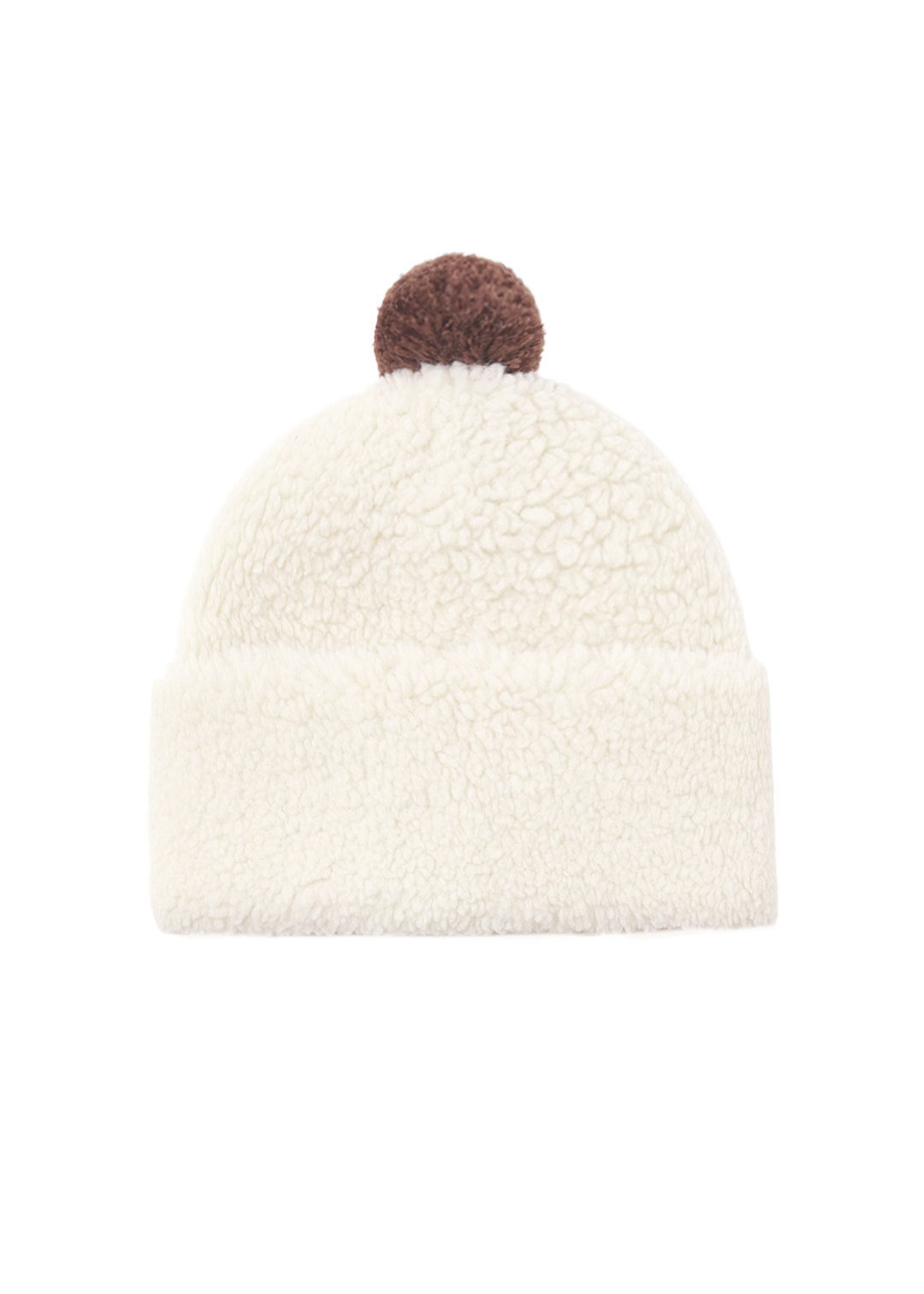 Pom Shearling Beanie || Natural