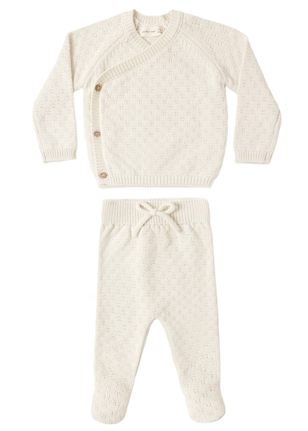Knit Wrap Top + Pant Set || Natural