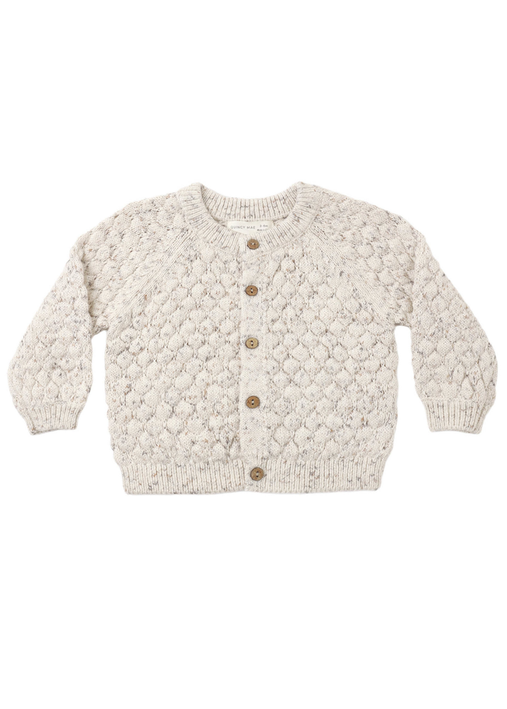Bubble Knit Cardigan || Natural Confetti