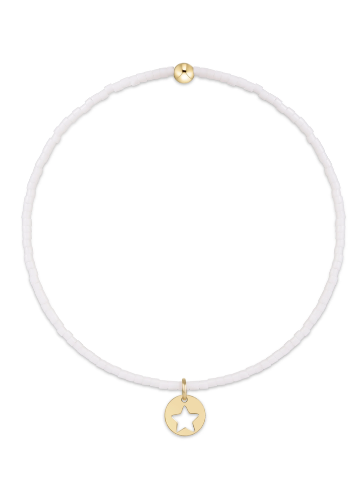 Hope Classic Bracelet - White - Star Small Gold Disc