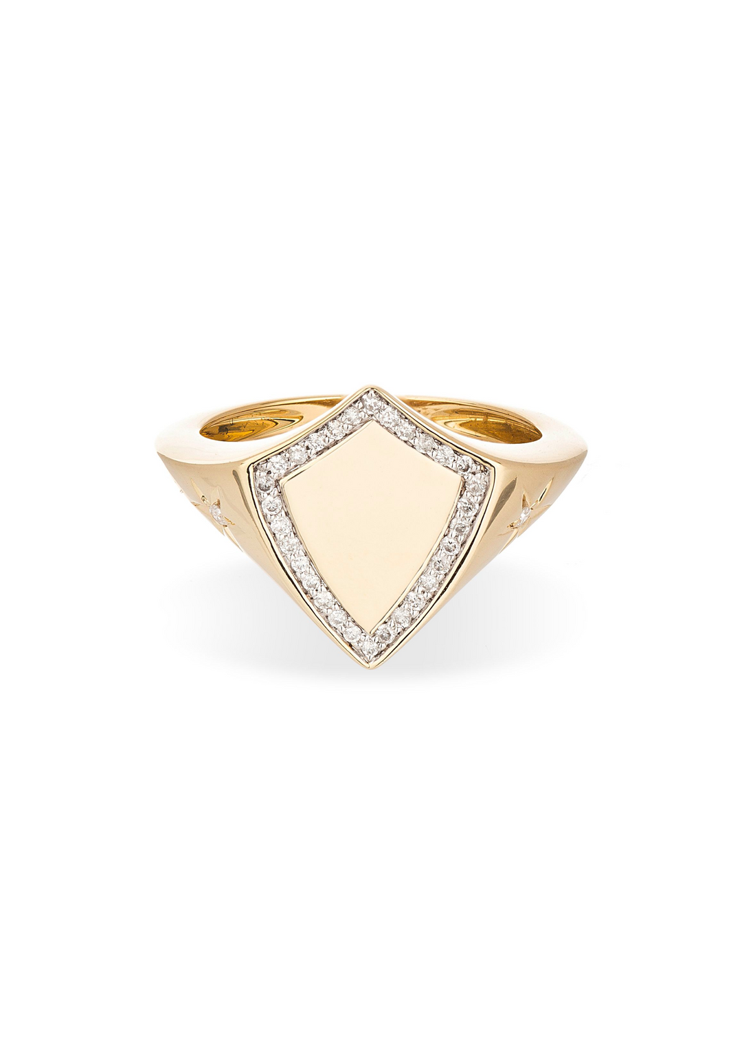 Pavé Shield Signet Ring