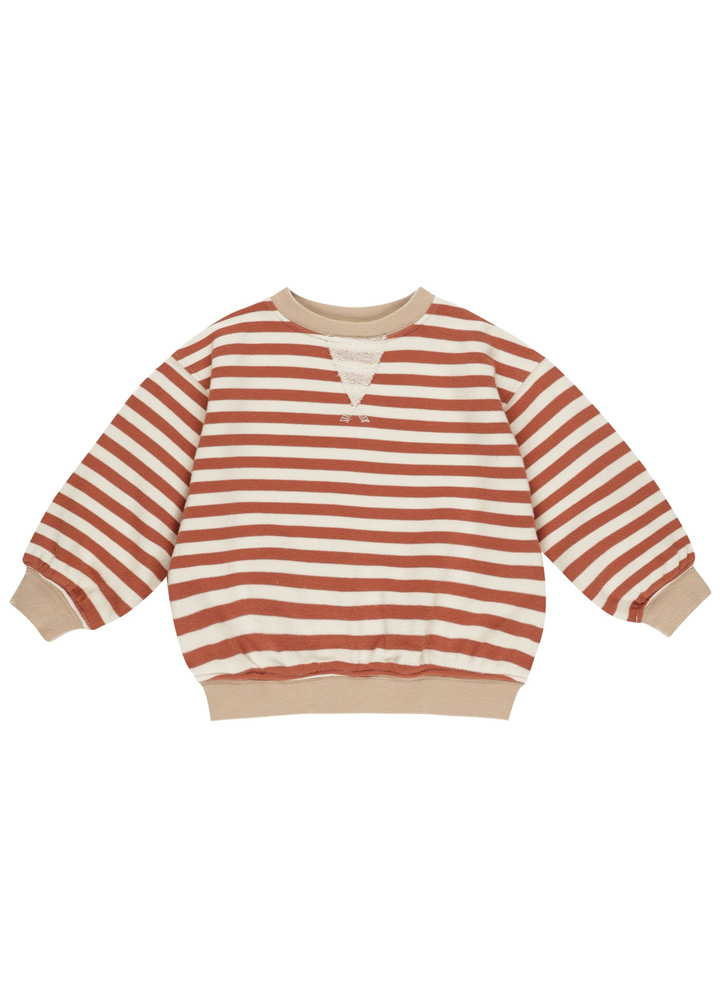OVERSIZED CREW || POPPY STRIPE
