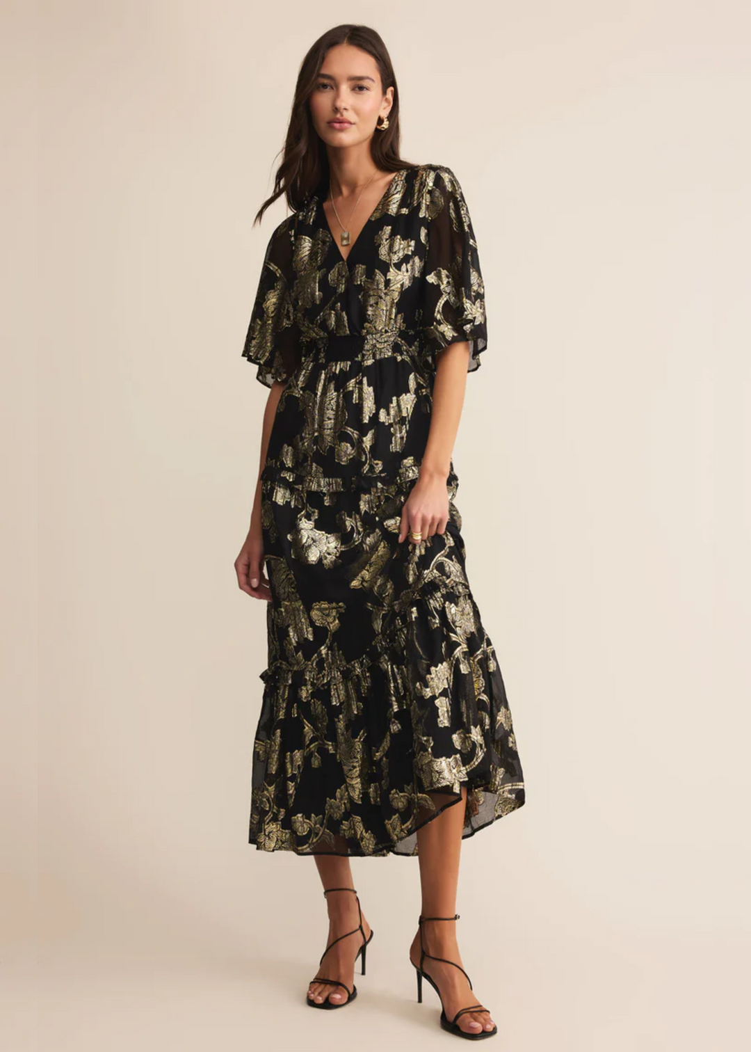 macy maxi dress Macy Mesh Floral Maxi Dress - Green/combo