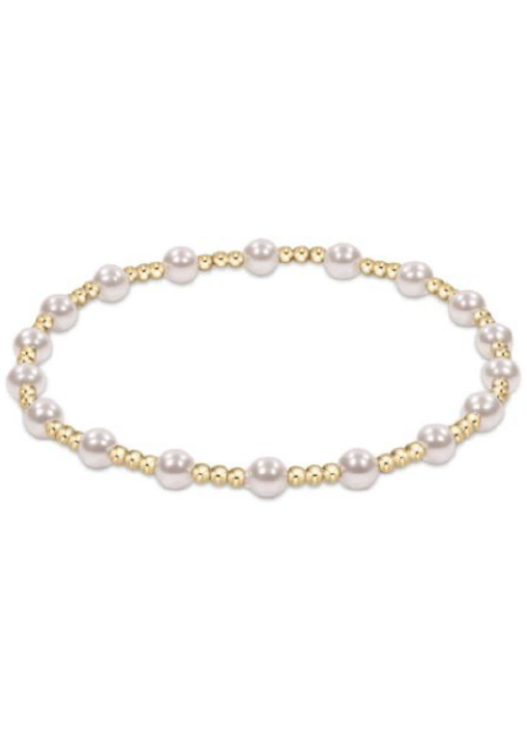 egirl Classic Sincerity Pattern 4mm Bead Bracelet - Pearl