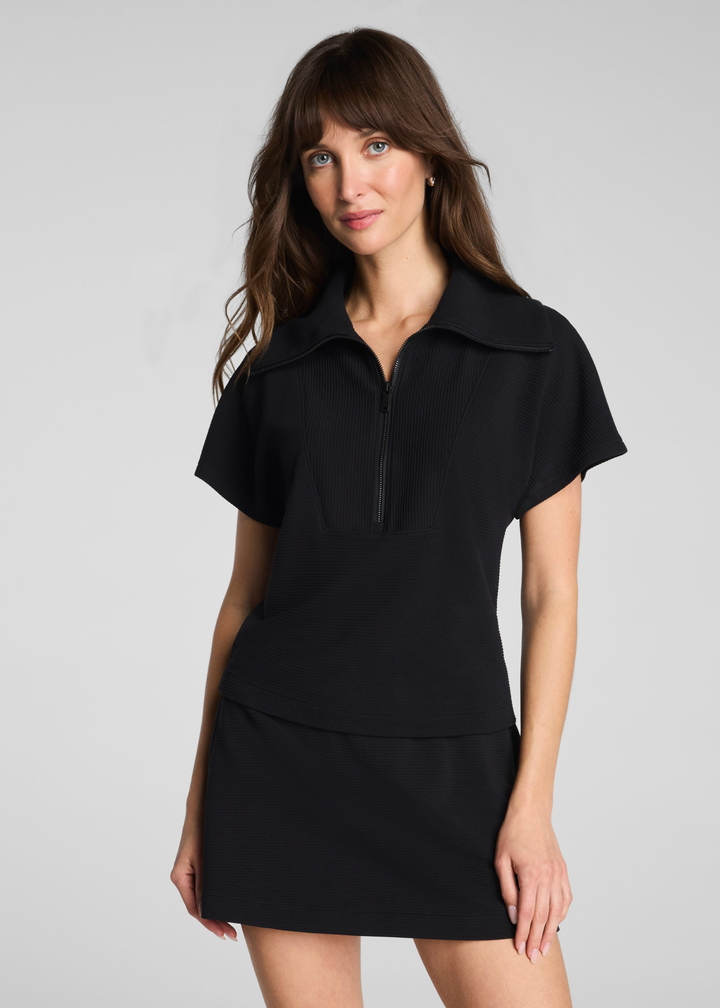 Spanx Airessentials® French Rib Short Sleeve Half Zip