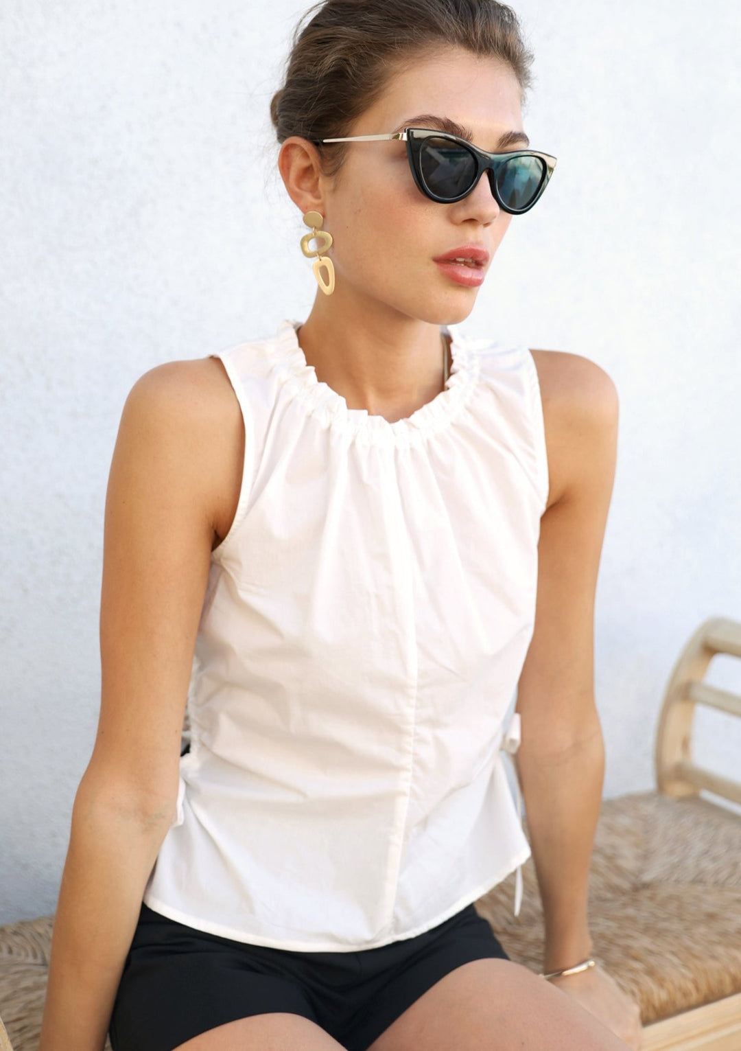Monti Side Tie Poplin Shirt - FINAL SALE