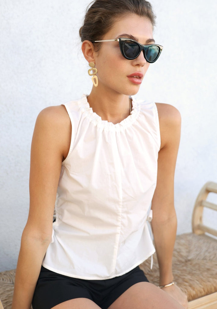 Monti Side Tie Poplin Shirt - FINAL SALE