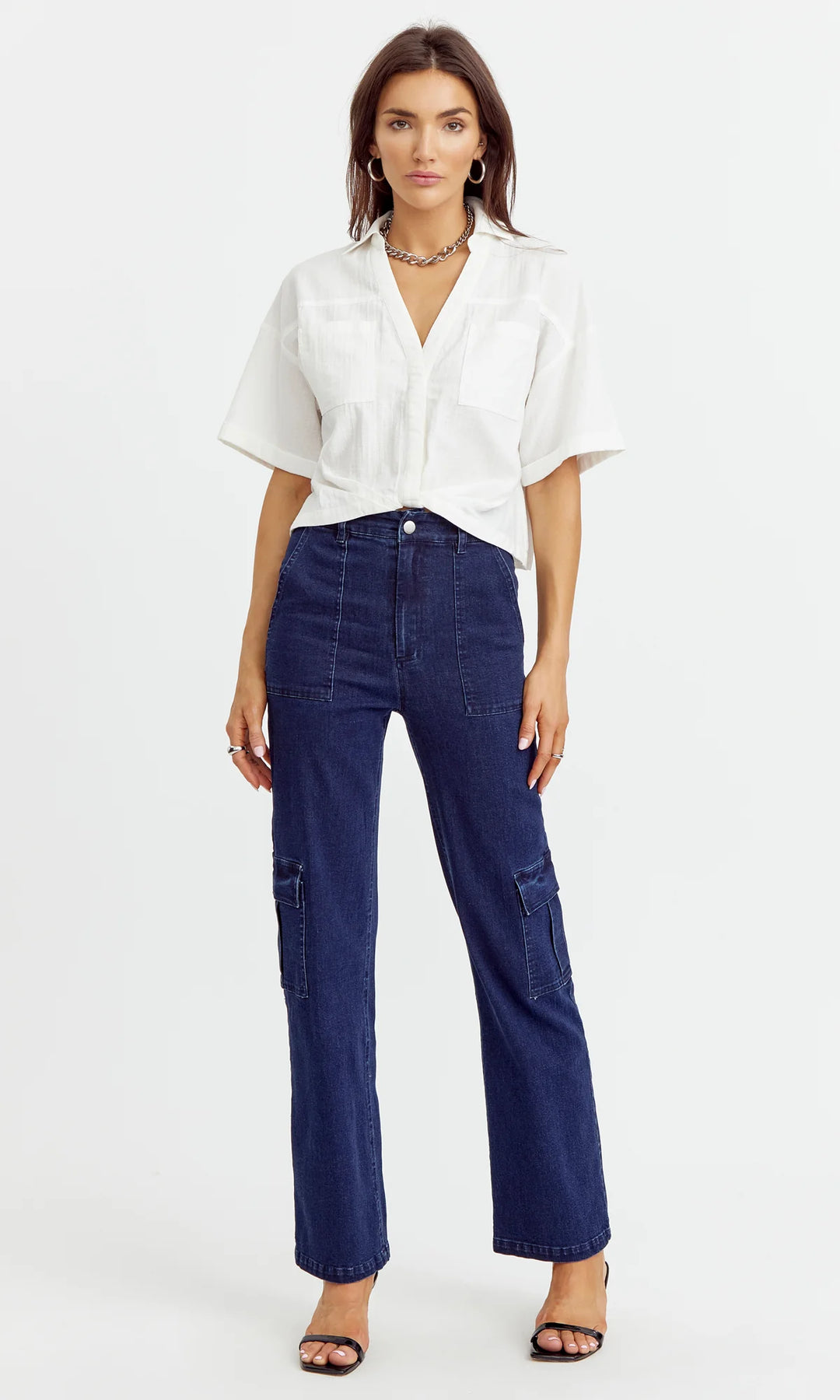 Maria Tucked Cropped Shirt