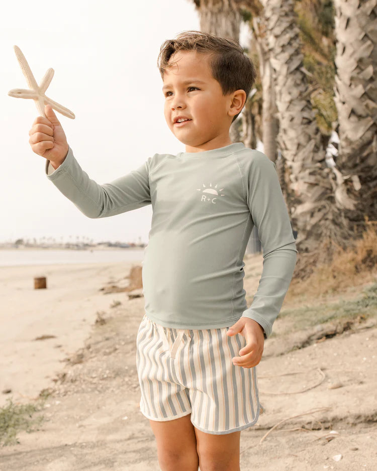 Swim Trunk || Aqua Stripe