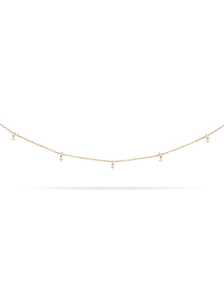 Diamond Drop Station Necklace