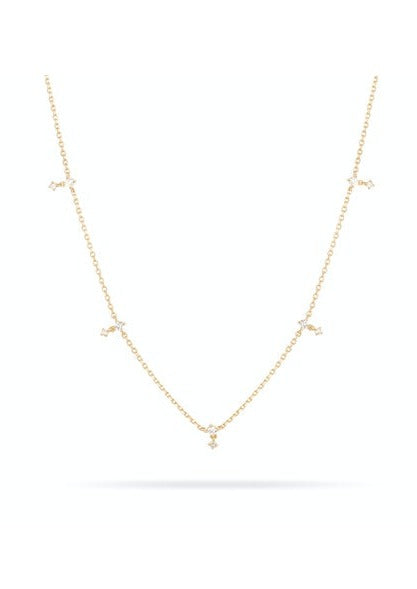 Diamond Drop Station Necklace
