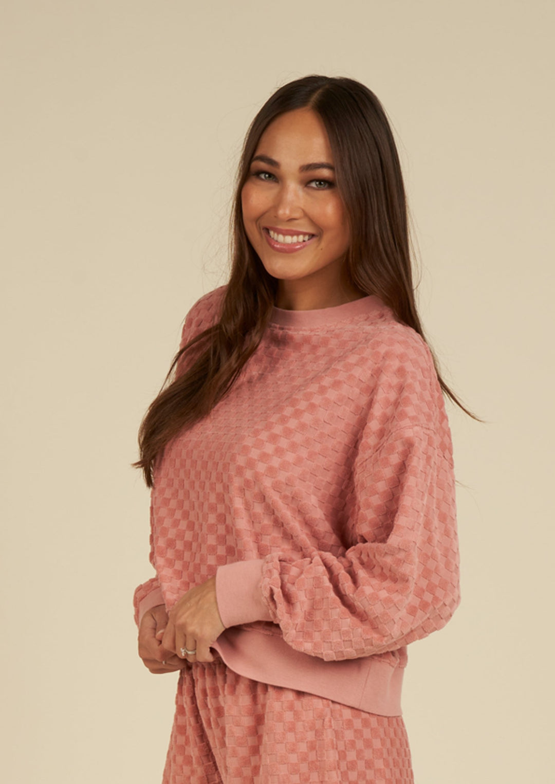 Boxy Pullover | Pink Check