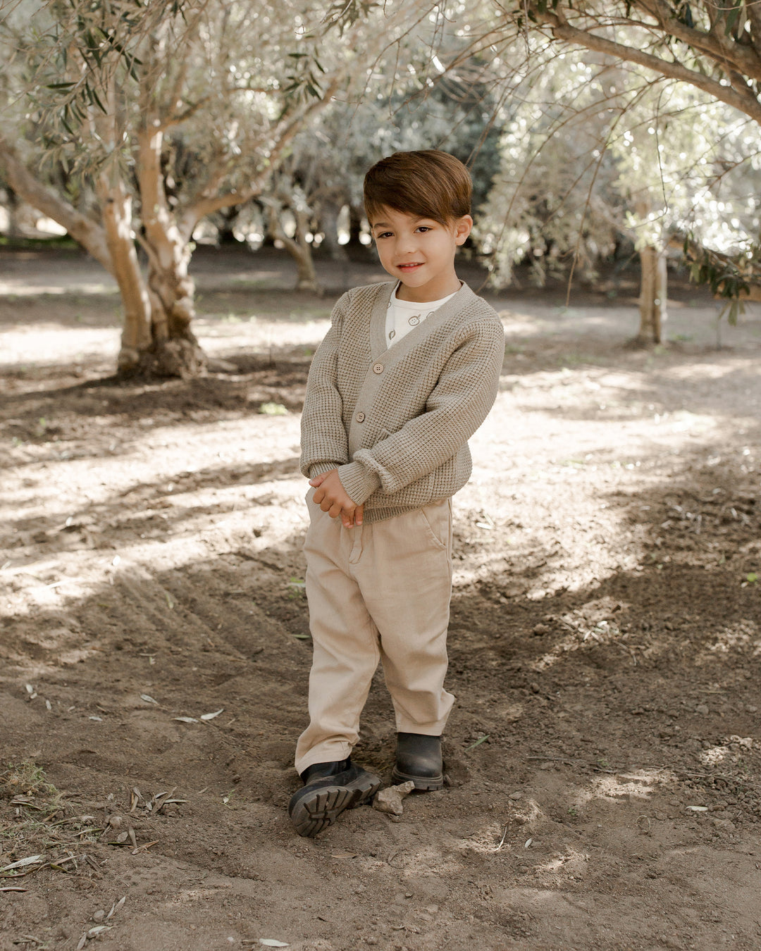 boys cardigan | heathered check - FINAL SALE