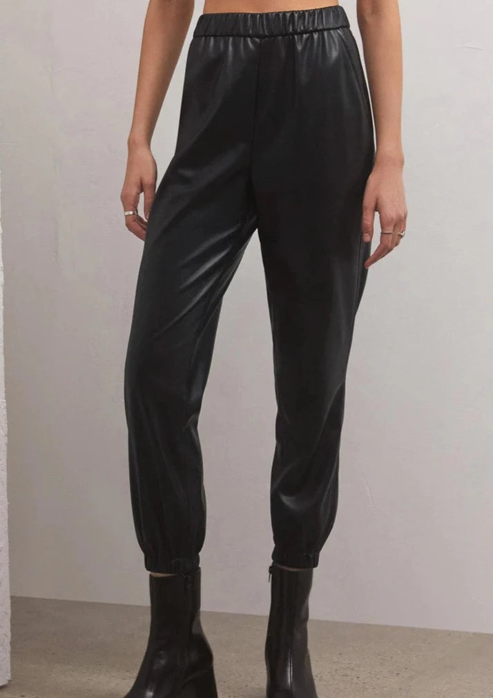 Lenora Faux Leather Jogger