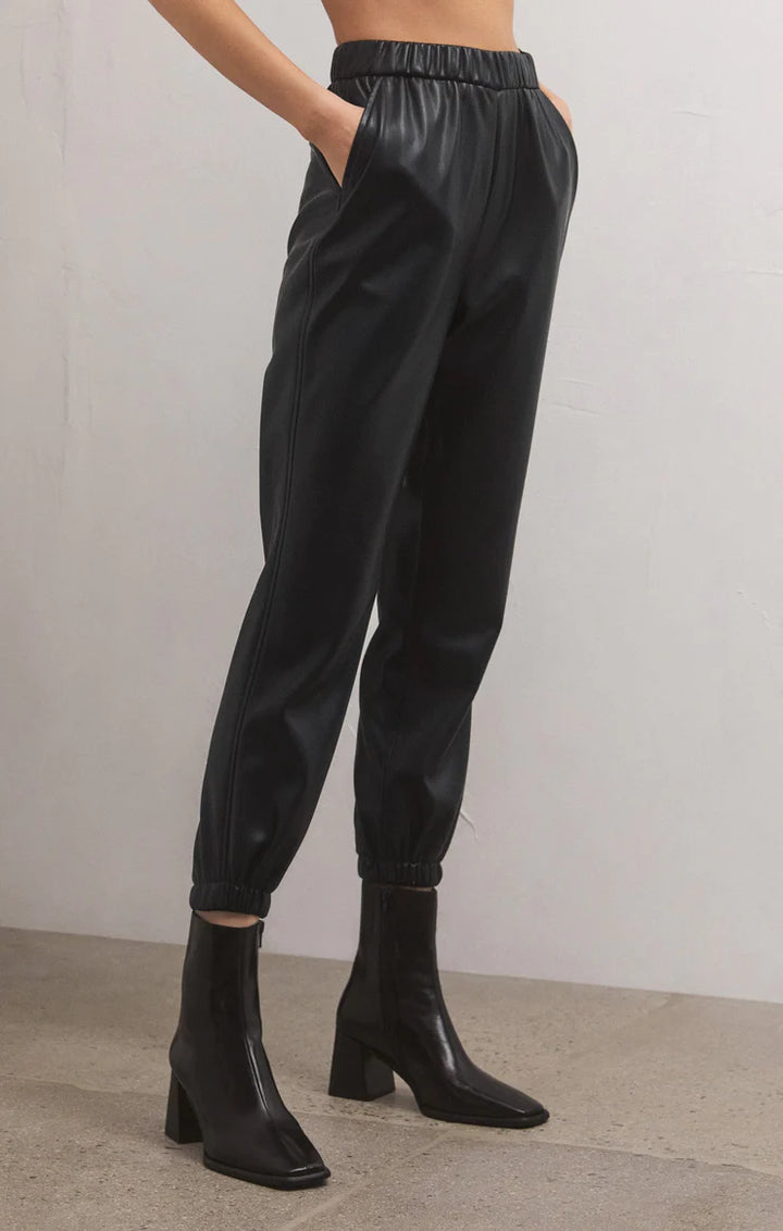 Lenora Faux Leather Jogger - FINAL SALE