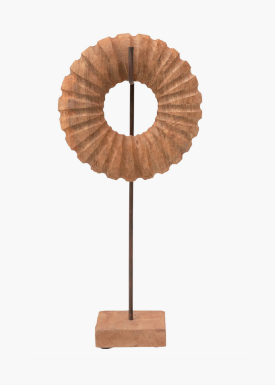 Carved Mango Circle on Stand