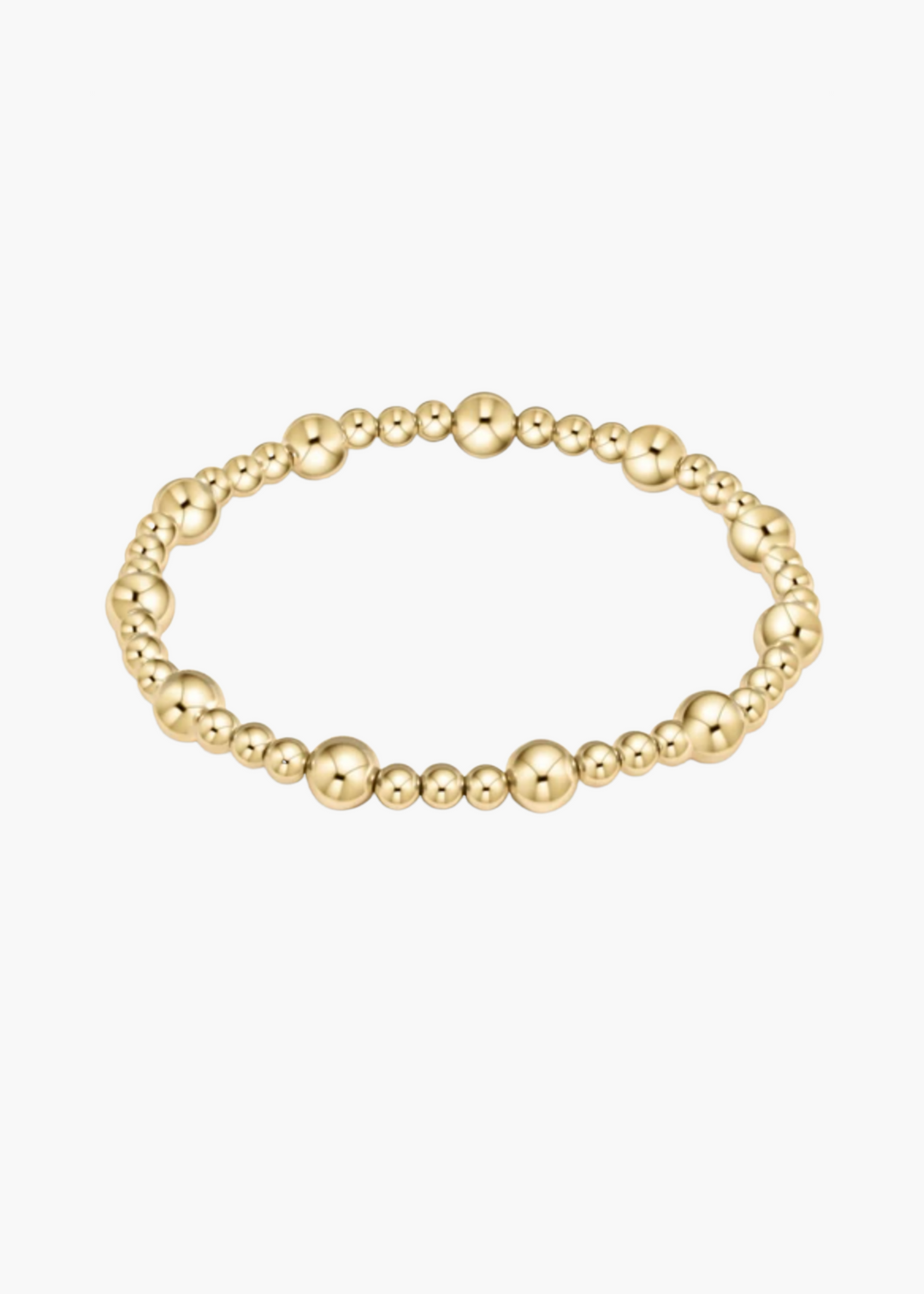 Classic Sincerity Pattern 6mm Bead Bracelet - Gold