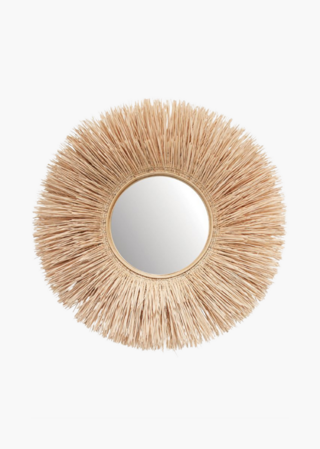Bleached Whicker Wall Mirror
