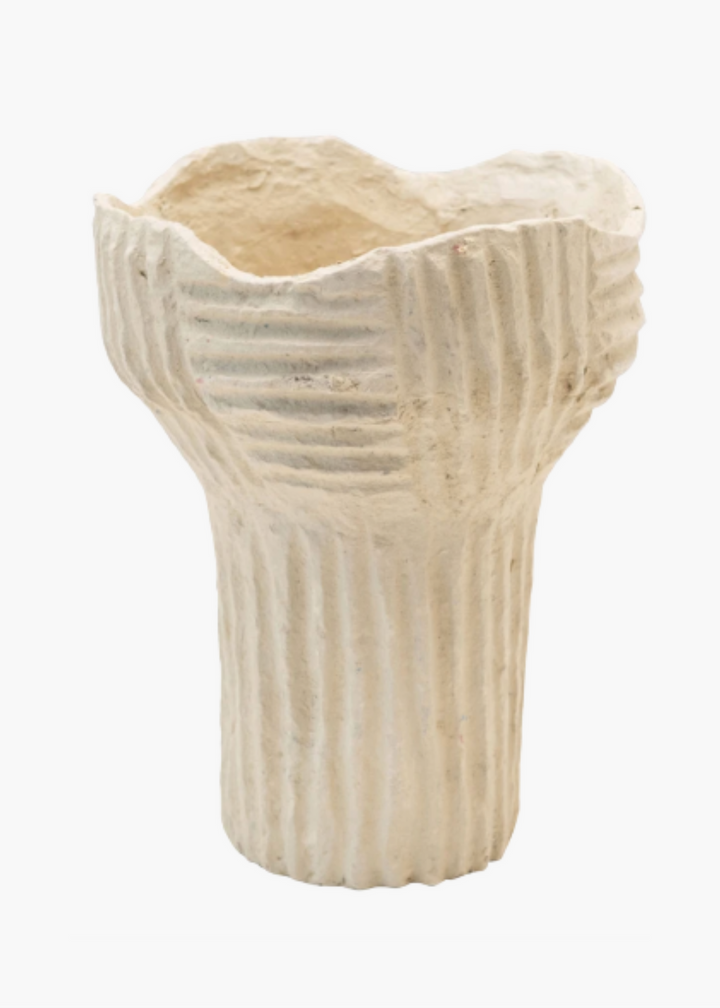Paper Mache Vase - Natural