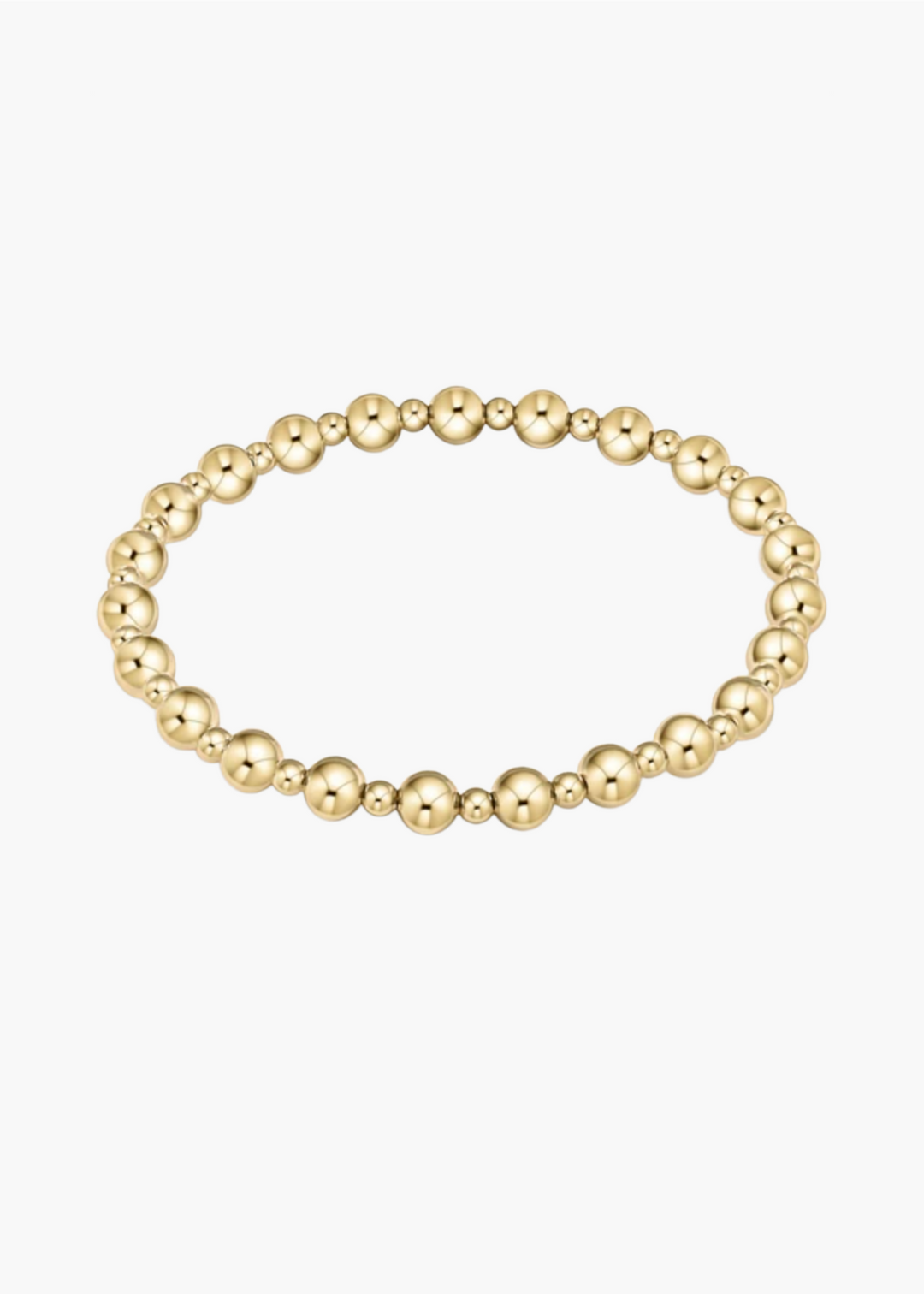 Classic Grateful Pattern 5mm Bead Bracelet - Gold