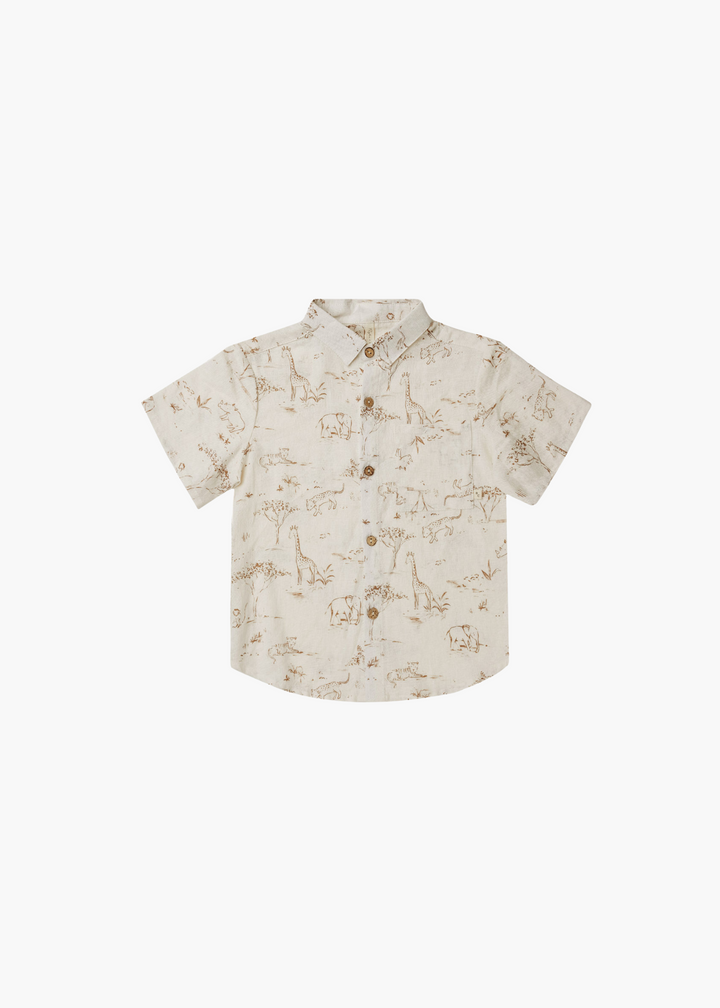 short sleeve shirt || safari toile - FINAL SALE
