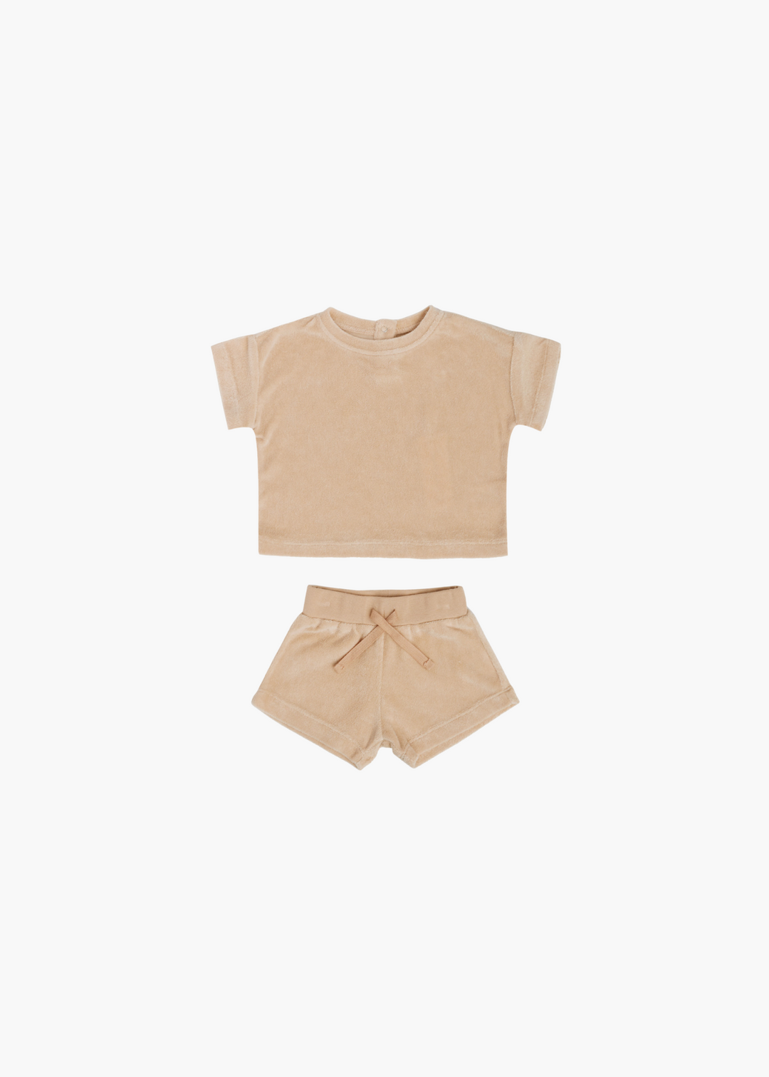 terry tee & shorts set | apricot - FINAL SALE