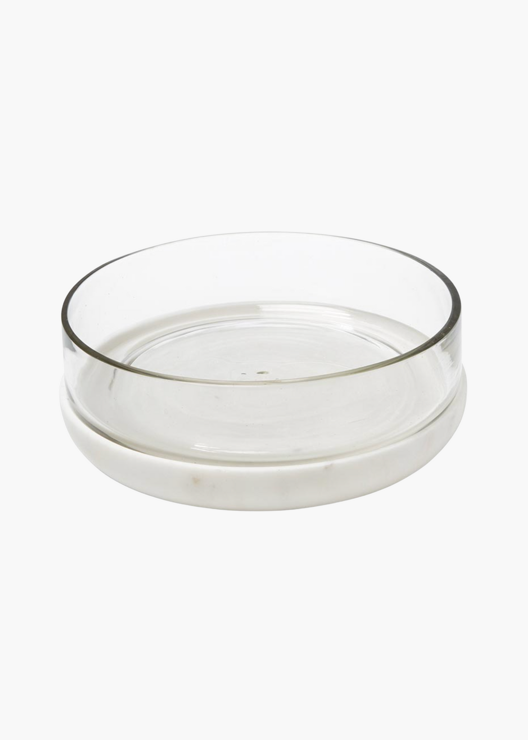 White Marble + Glass Bowl