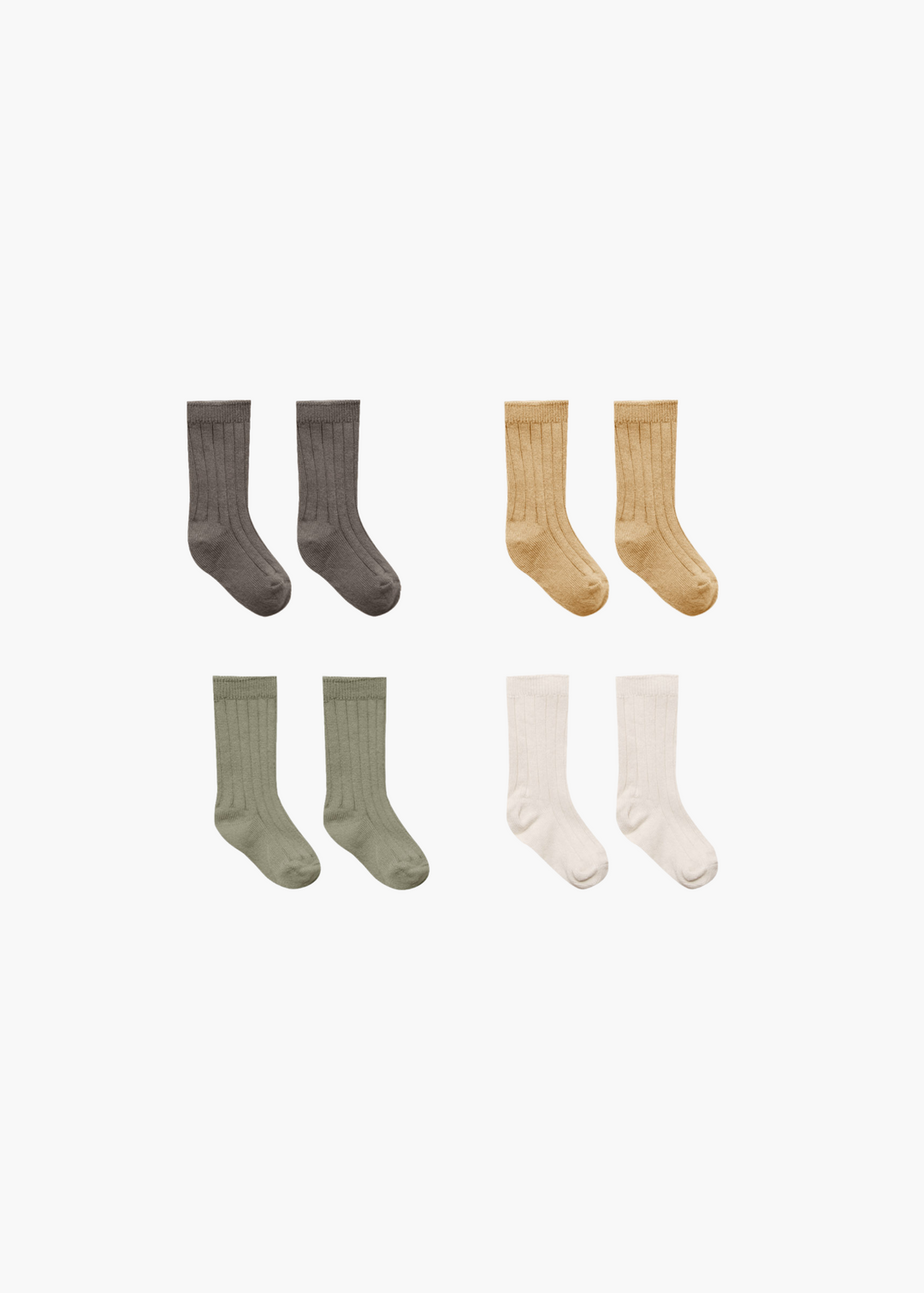 Ribbed socks Set | Fern, Charcoal, Natural, Honey - FINAL SALE