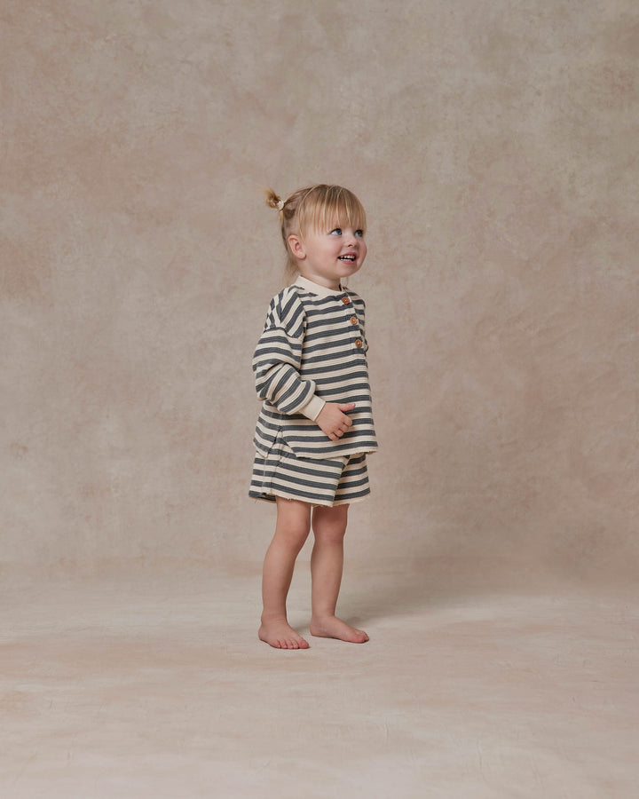 Waffle Knit Set || Navy Stripe - FINAL SALE