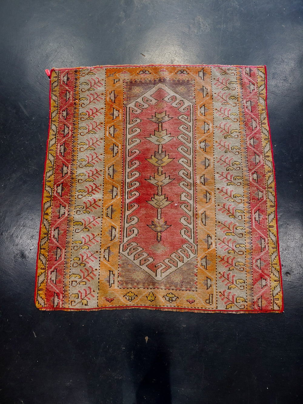 Vintage Mid-Century Turkish Oushak Rug - 3′4″ × 3′9″ - Macy Carlisle