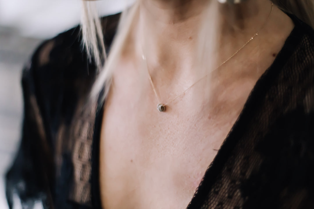 Tiny 3 Pave Beads Necklace - Macy Carlisle