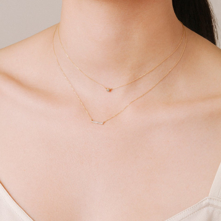 Pave Bar Necklace - Sterling Silver - Macy Carlisle