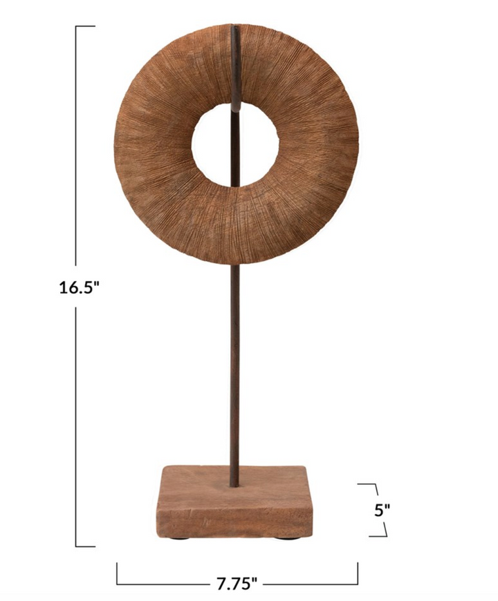 Carved Mango Circle on Stand