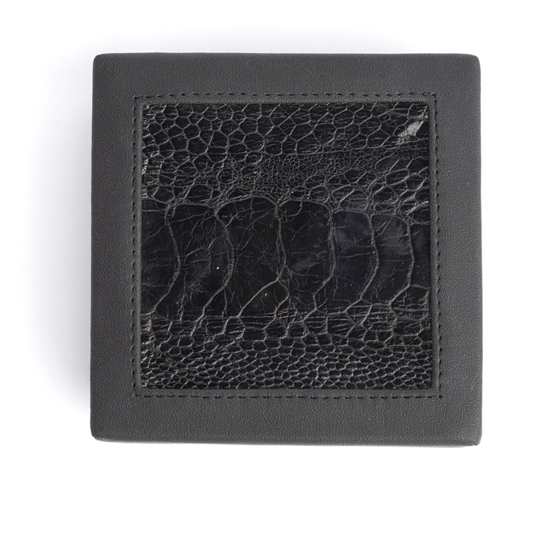 Ostrich Shin Coasters - Black