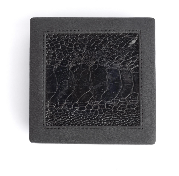 Ostrich Shin Coasters - Black