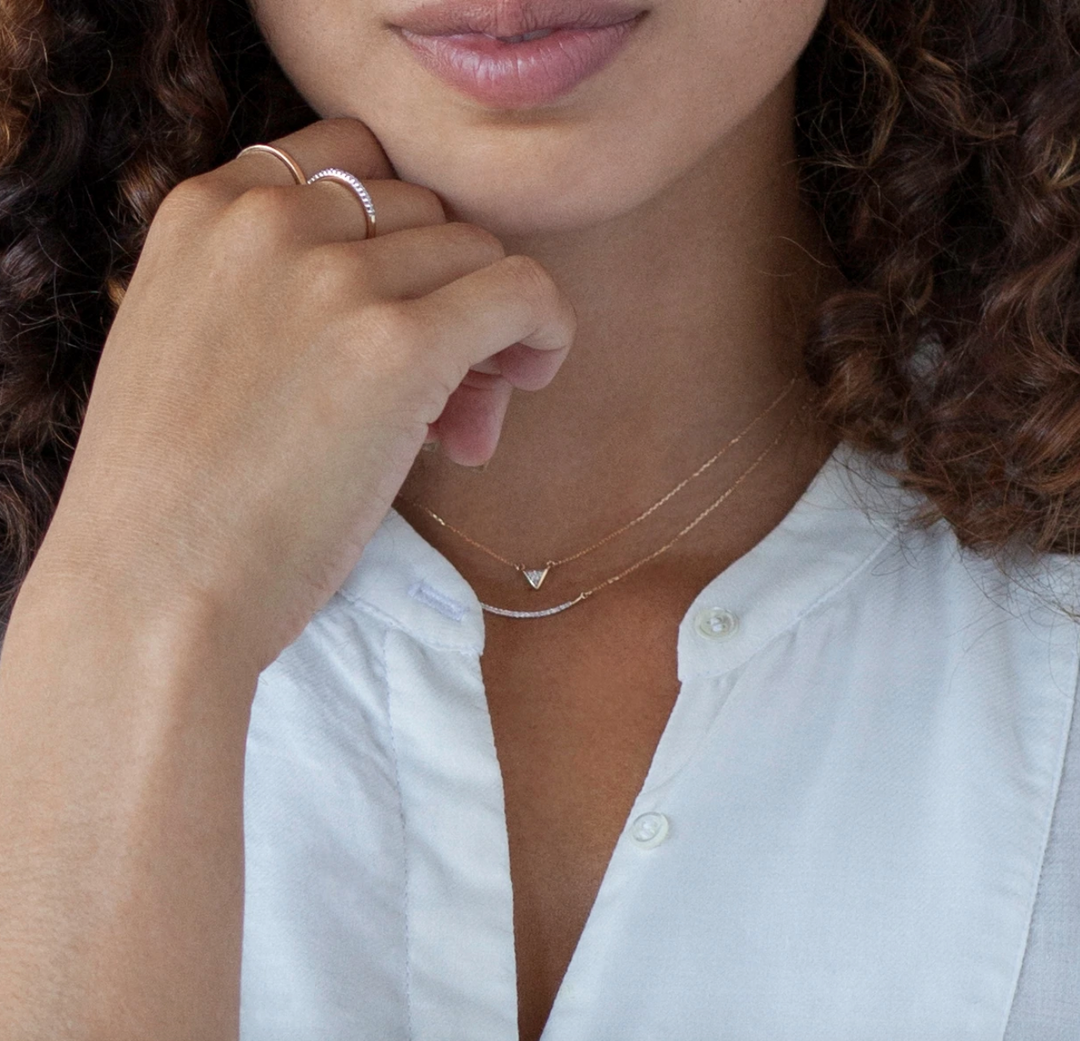 Large Pavé Curve Necklace